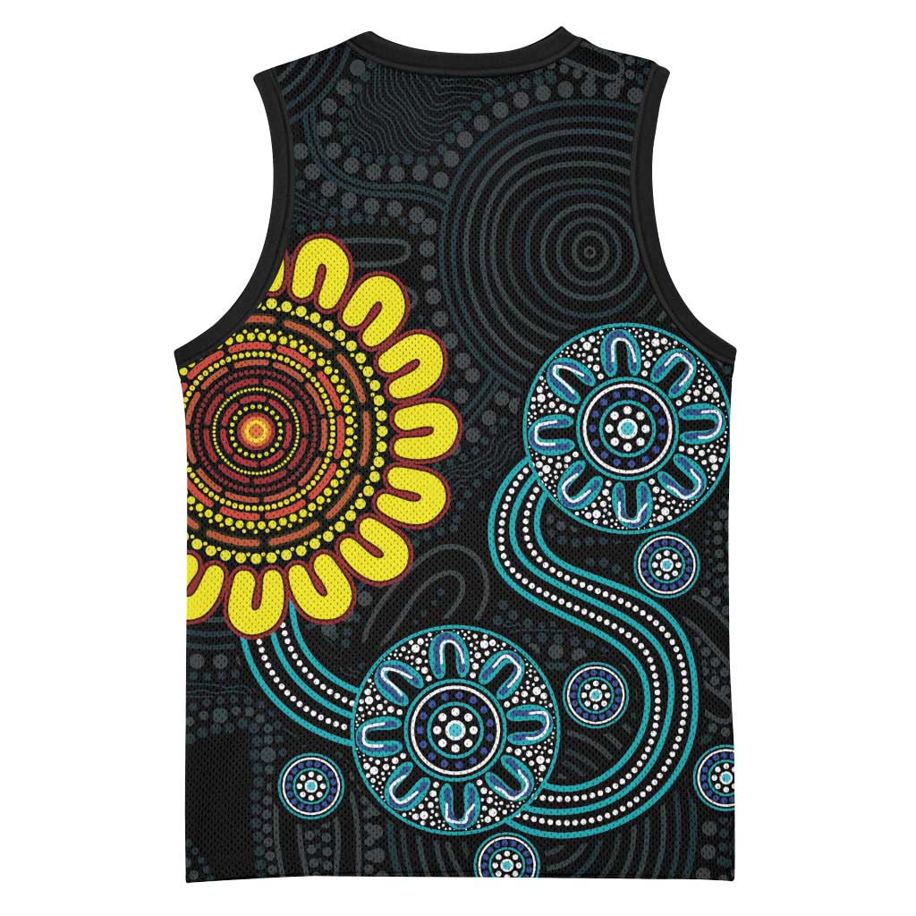NAIDOC 50 Years of Deadly Basketball Jersey Sun Aboriginal Dot Art