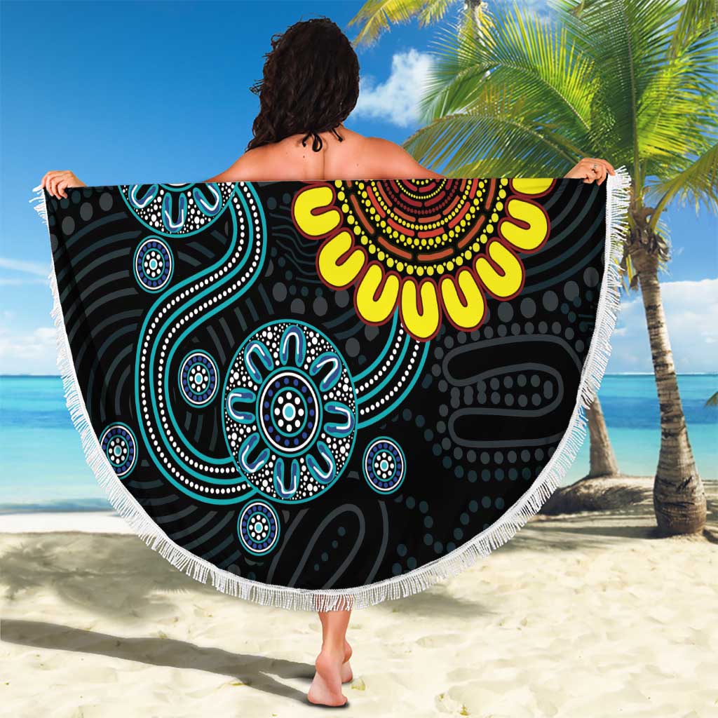NAIDOC 50 Years of Deadly Beach Blanket Sun Aboriginal Dot Art