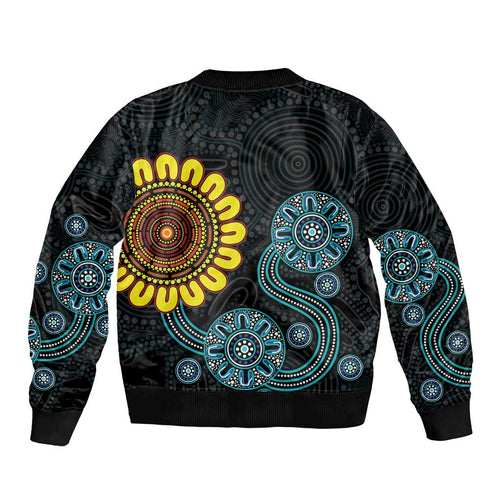 NAIDOC 50 Years of Deadly Bomber Jacket Sun Aboriginal Dot Art