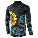 NAIDOC 50 Years of Deadly Button Sweatshirt Sun Aboriginal Dot Art