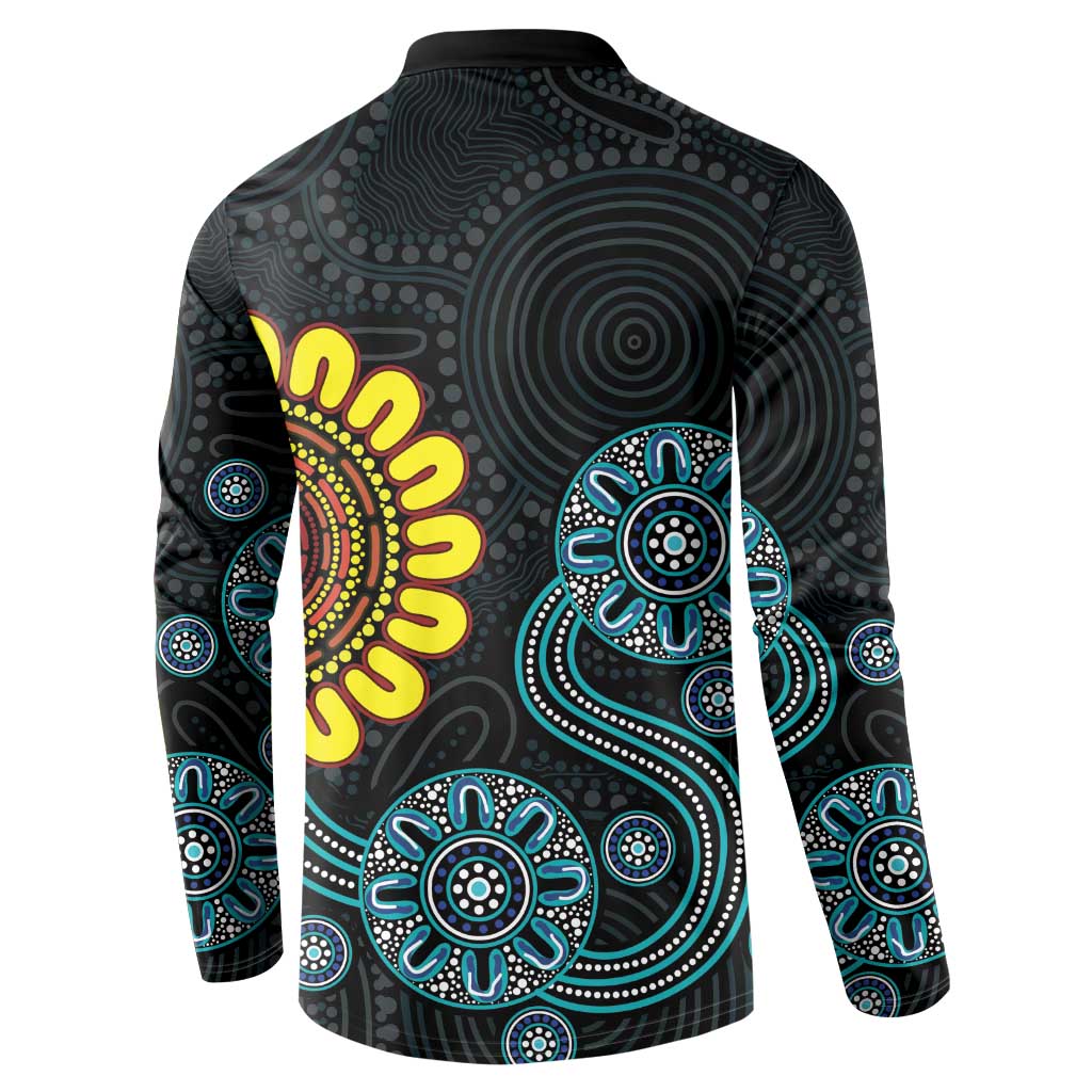 NAIDOC 50 Years of Deadly Button Sweatshirt Sun Aboriginal Dot Art