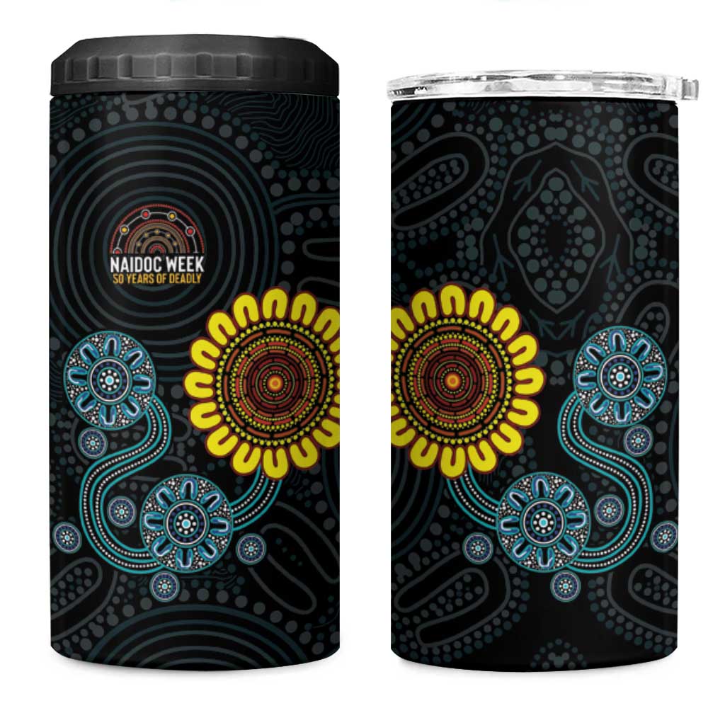 NAIDOC 50 Years of Deadly 4 in 1 Can Cooler Tumbler Sun Aboriginal Dot Art