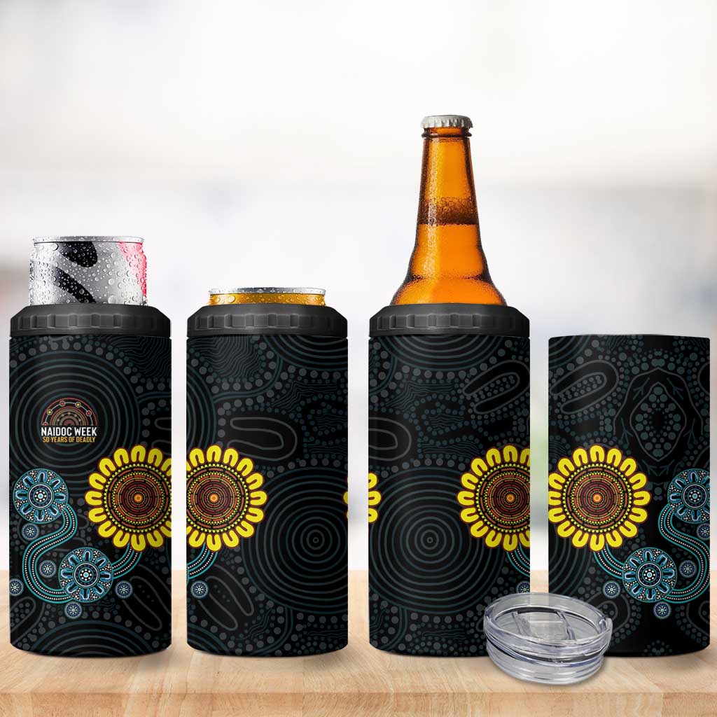 NAIDOC 50 Years of Deadly 4 in 1 Can Cooler Tumbler Sun Aboriginal Dot Art