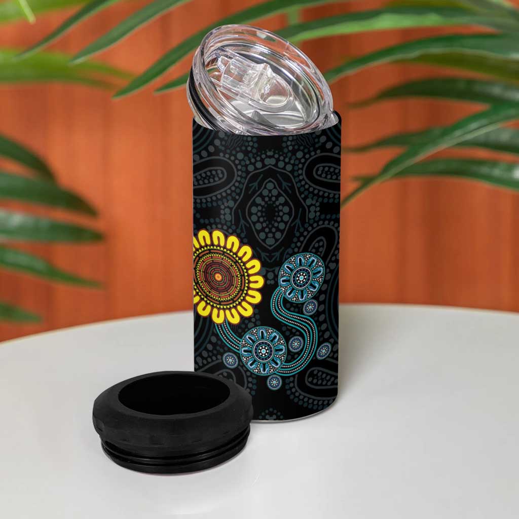 NAIDOC 50 Years of Deadly 4 in 1 Can Cooler Tumbler Sun Aboriginal Dot Art