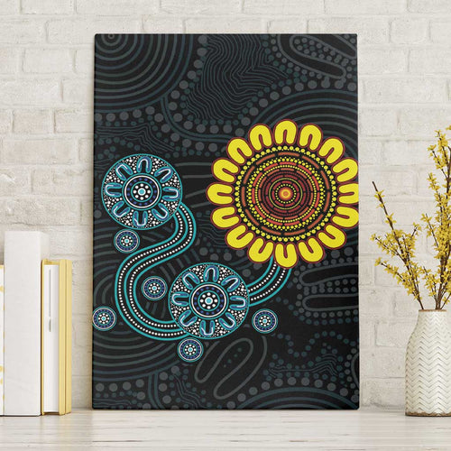 NAIDOC 50 Years of Deadly Canvas Wall Art Sun Aboriginal Dot Art