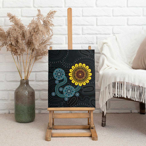 NAIDOC 50 Years of Deadly Canvas Wall Art Sun Aboriginal Dot Art