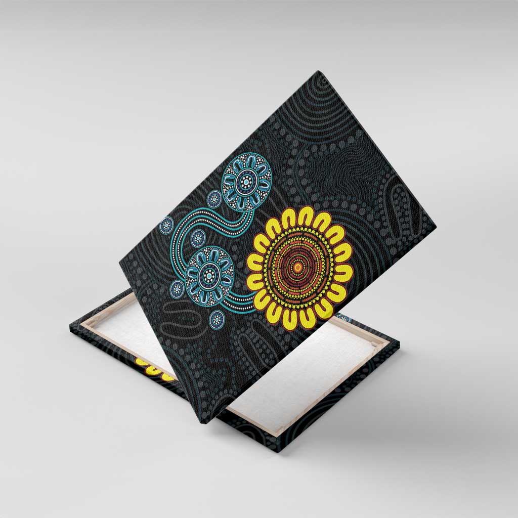 NAIDOC 50 Years of Deadly Canvas Wall Art Sun Aboriginal Dot Art