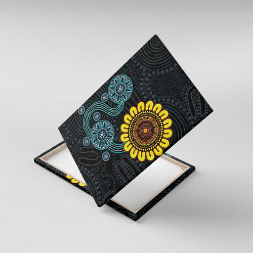 NAIDOC 50 Years of Deadly Canvas Wall Art Sun Aboriginal Dot Art