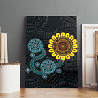 NAIDOC 50 Years of Deadly Canvas Wall Art Sun Aboriginal Dot Art