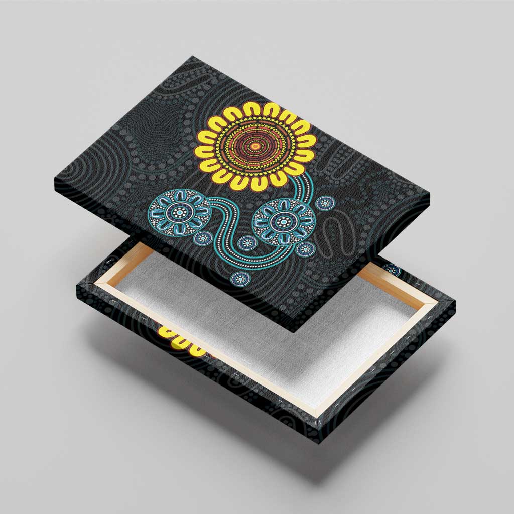 NAIDOC 50 Years of Deadly Canvas Wall Art Sun Aboriginal Dot Art
