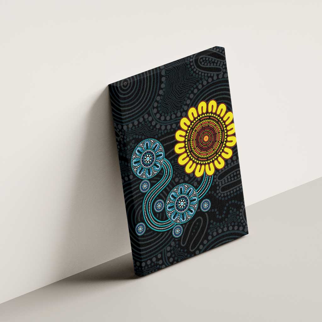 NAIDOC 50 Years of Deadly Canvas Wall Art Sun Aboriginal Dot Art