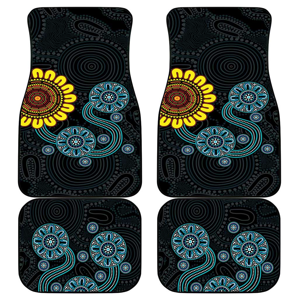 NAIDOC 50 Years of Deadly Car Mats Sun Aboriginal Dot Art