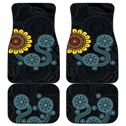 NAIDOC 50 Years of Deadly Car Mats Sun Aboriginal Dot Art
