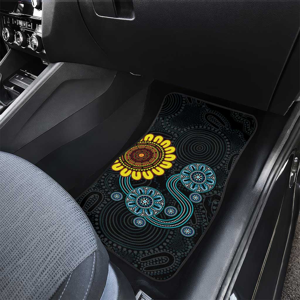 NAIDOC 50 Years of Deadly Car Mats Sun Aboriginal Dot Art