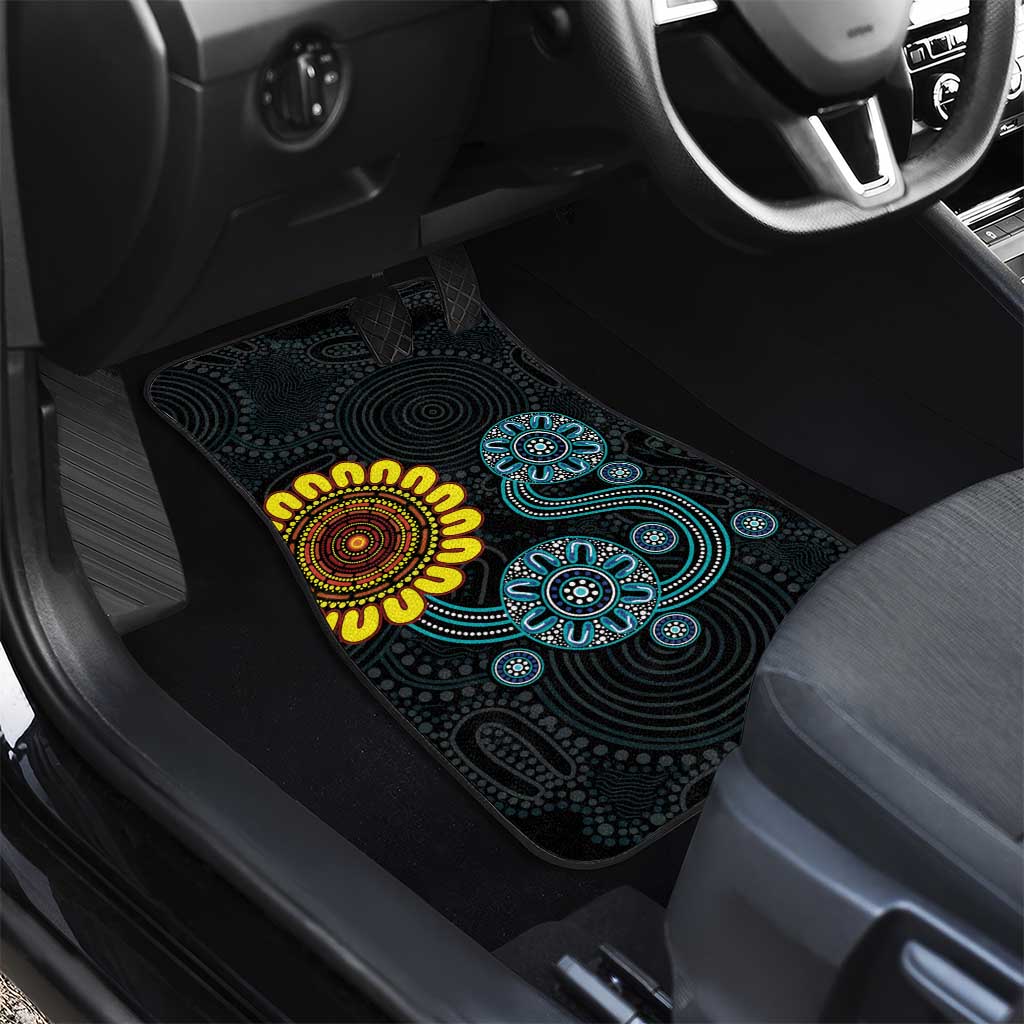 NAIDOC 50 Years of Deadly Car Mats Sun Aboriginal Dot Art