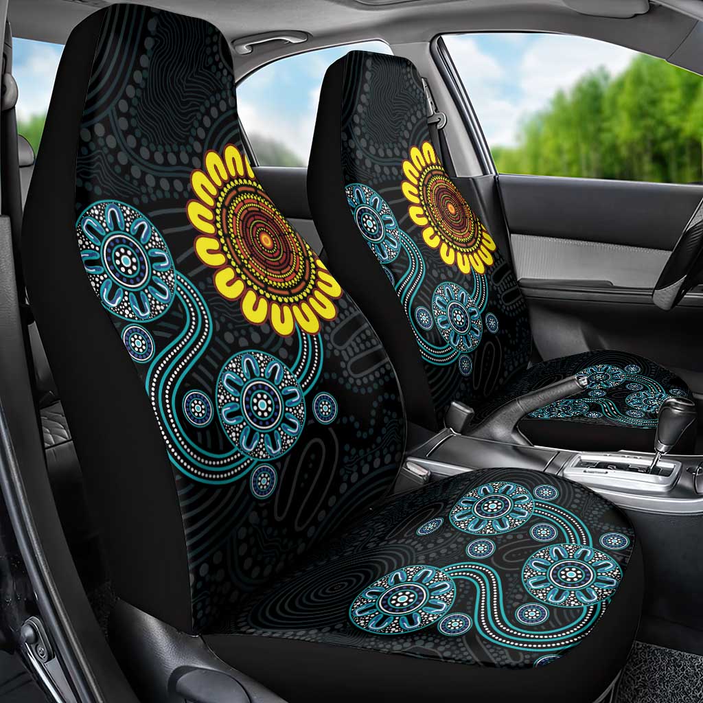 NAIDOC 50 Years of Deadly Car Seat Cover Sun Aboriginal Dot Art