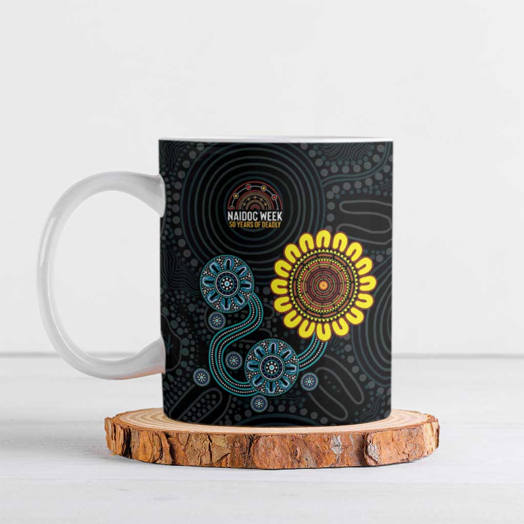 NAIDOC 50 Years of Deadly Ceramic Mug Sun Aboriginal Dot Art
