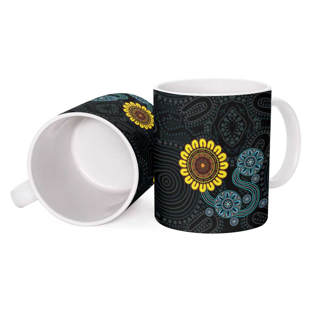 NAIDOC 50 Years of Deadly Ceramic Mug Sun Aboriginal Dot Art