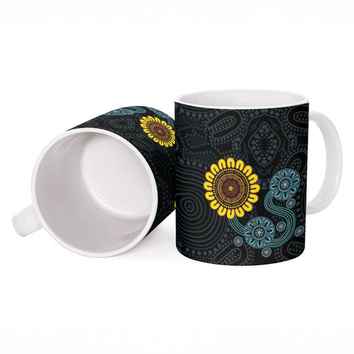 NAIDOC 50 Years of Deadly Ceramic Mug Sun Aboriginal Dot Art