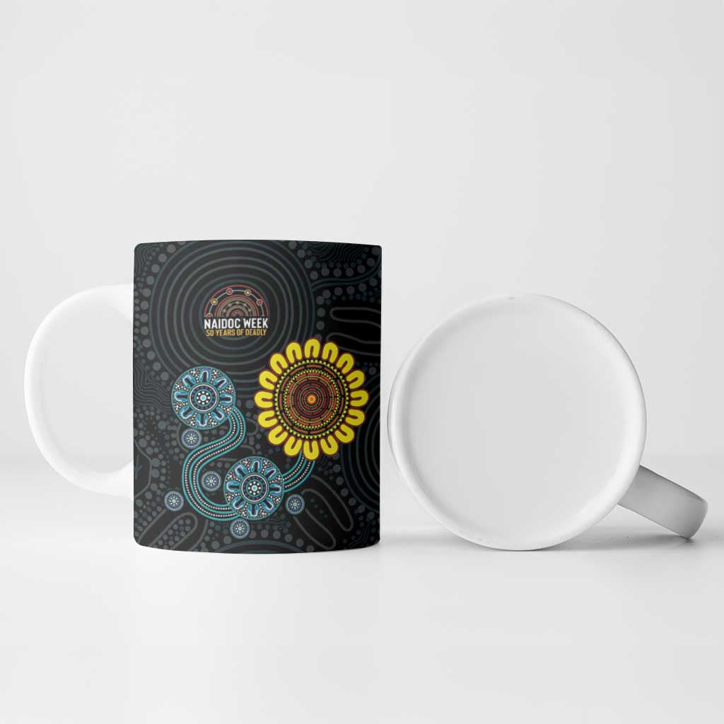NAIDOC 50 Years of Deadly Ceramic Mug Sun Aboriginal Dot Art