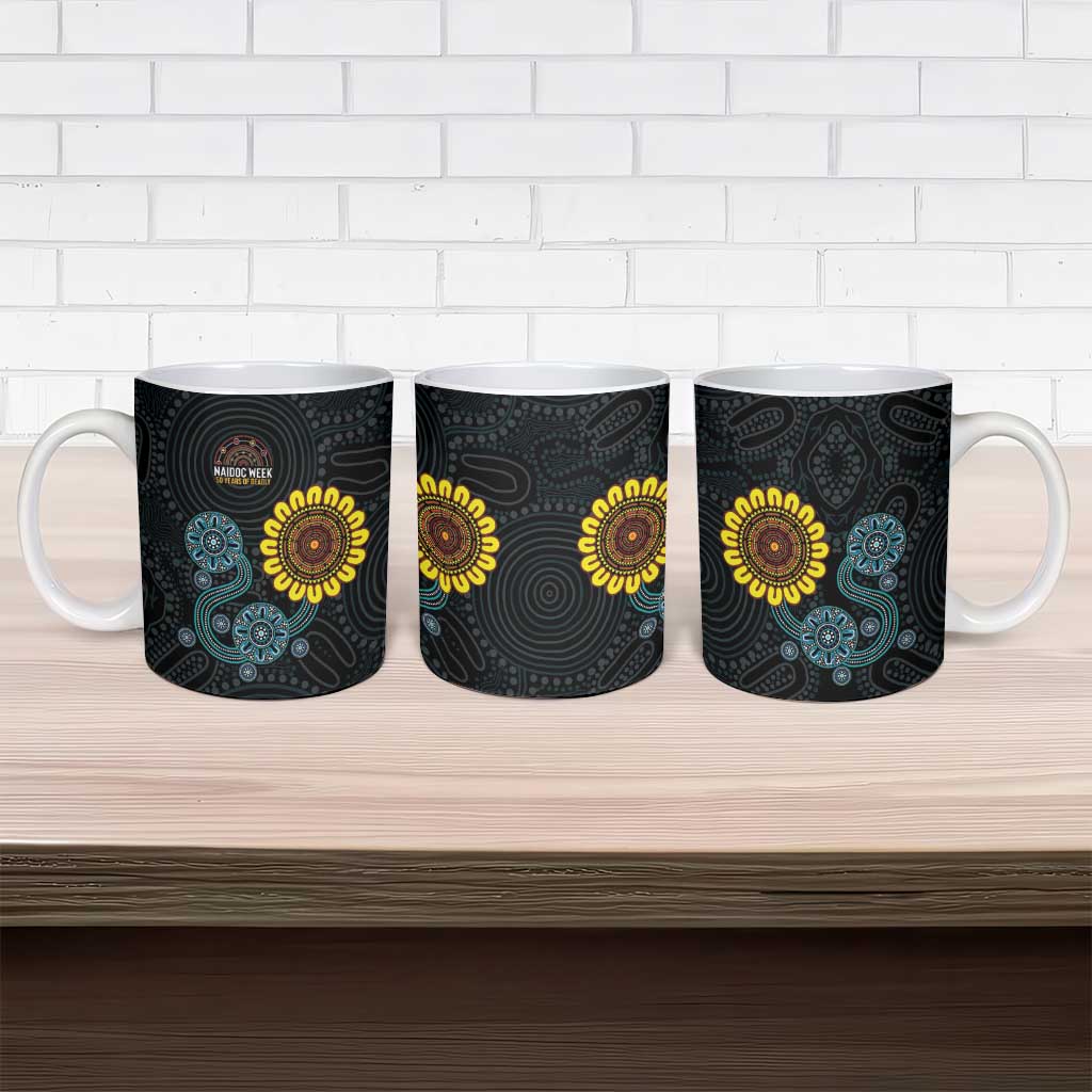 NAIDOC 50 Years of Deadly Ceramic Mug Sun Aboriginal Dot Art
