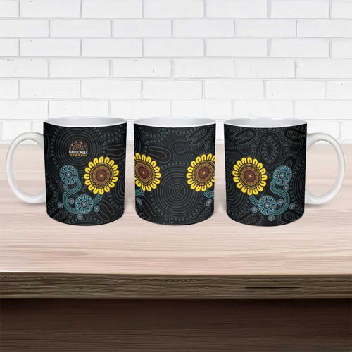NAIDOC 50 Years of Deadly Ceramic Mug Sun Aboriginal Dot Art