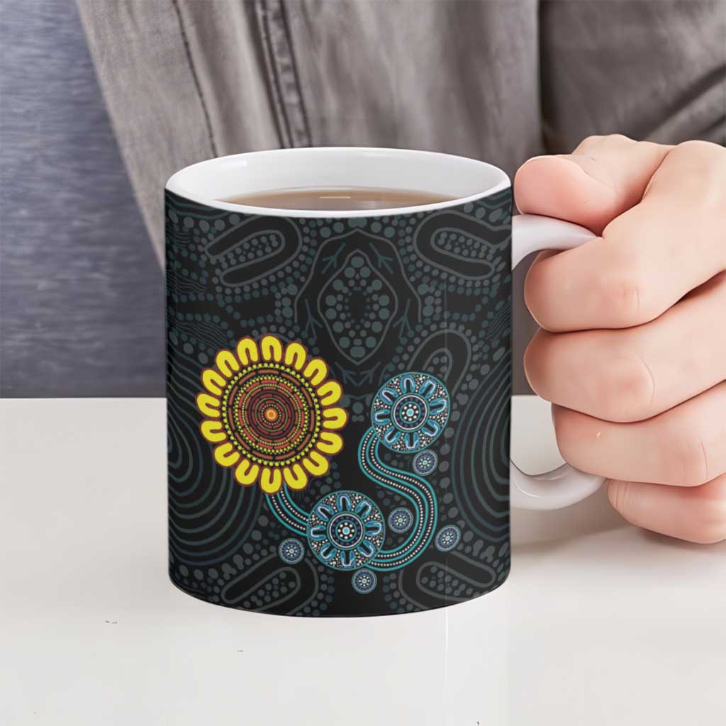 NAIDOC 50 Years of Deadly Ceramic Mug Sun Aboriginal Dot Art