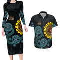 NAIDOC 50 Years of Deadly Couples Matching Long Sleeve Bodycon Dress and Hawaiian Shirt Sun Aboriginal Dot Art
