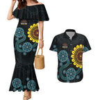 NAIDOC 50 Years of Deadly Couples Matching Mermaid Dress and Hawaiian Shirt Sun Aboriginal Dot Art