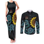 NAIDOC 50 Years of Deadly Couples Matching Tank Maxi Dress and Long Sleeve Button Shirt Sun Aboriginal Dot Art