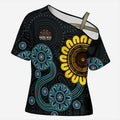 NAIDOC 50 Years of Deadly Cross Shoulder Shirt Sun Aboriginal Dot Art