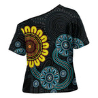 NAIDOC 50 Years of Deadly Cross Shoulder Shirt Sun Aboriginal Dot Art