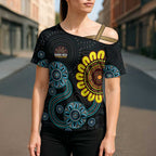 NAIDOC 50 Years of Deadly Cross Shoulder Shirt Sun Aboriginal Dot Art