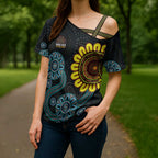 NAIDOC 50 Years of Deadly Cross Shoulder Shirt Sun Aboriginal Dot Art