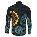 NAIDOC 50 Years of Deadly Family Matching Long Sleeve Bodycon Dress and Hawaiian Shirt Sun Aboriginal Dot Art