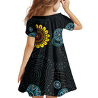 NAIDOC 50 Years of Deadly Family Matching Mermaid Dress and Hawaiian Shirt Sun Aboriginal Dot Art