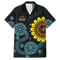 NAIDOC 50 Years of Deadly Family Matching Off Shoulder Short Dress and Hawaiian Shirt Sun Aboriginal Dot Art