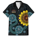 NAIDOC 50 Years of Deadly Family Matching Off Shoulder Short Dress and Hawaiian Shirt Sun Aboriginal Dot Art