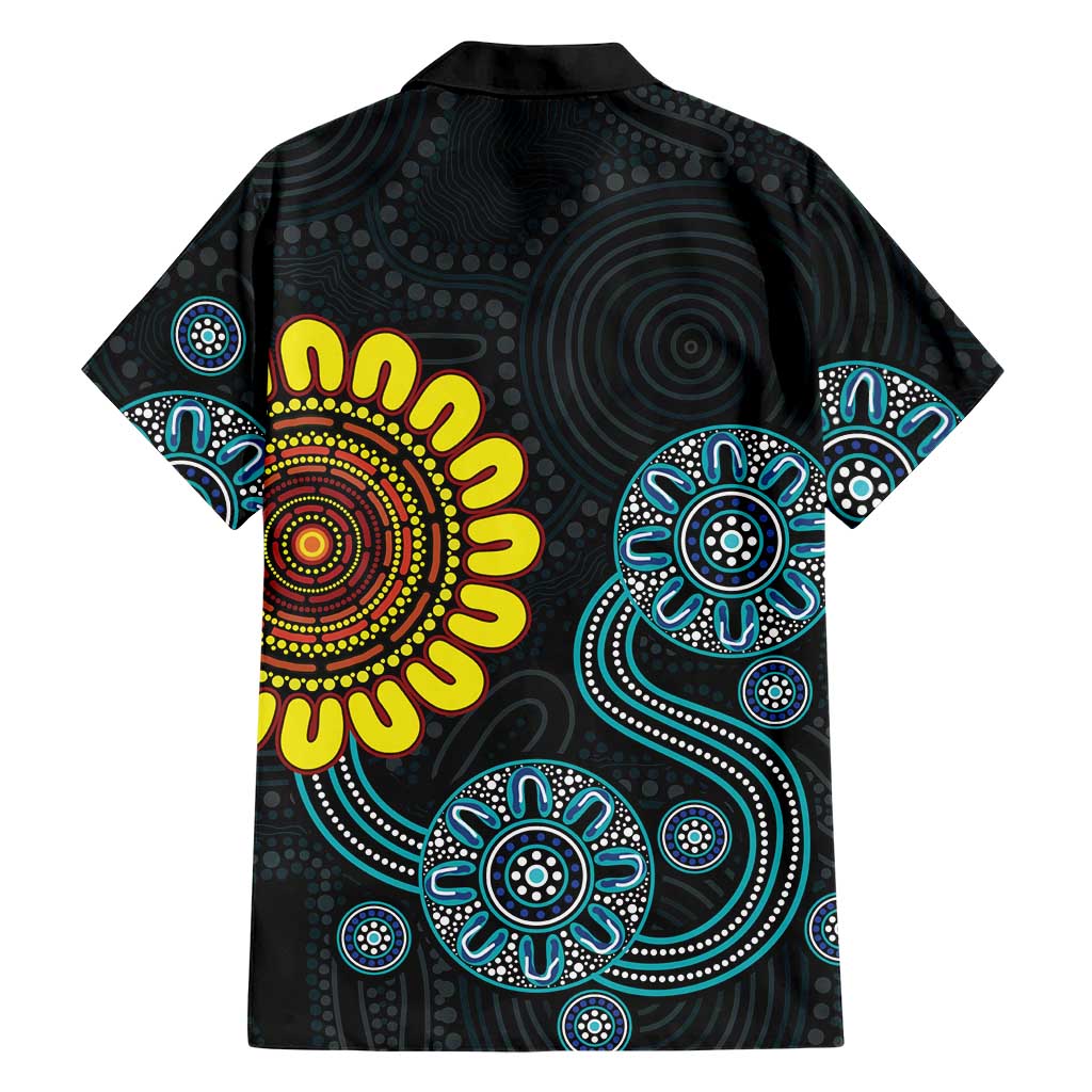 NAIDOC 50 Years of Deadly Family Matching Summer Maxi Dress and Hawaiian Shirt Sun Aboriginal Dot Art