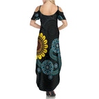 NAIDOC 50 Years of Deadly Family Matching Summer Maxi Dress and Hawaiian Shirt Sun Aboriginal Dot Art