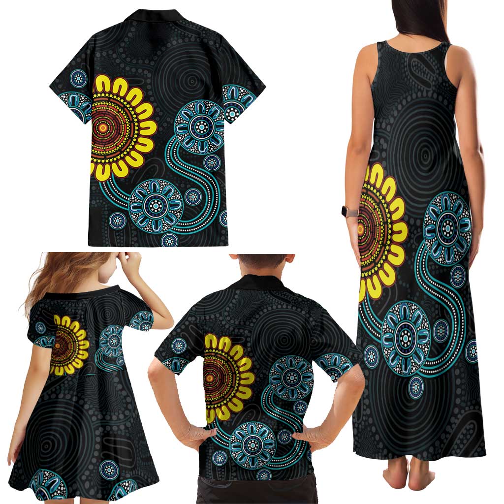 NAIDOC 50 Years of Deadly Family Matching Tank Maxi Dress and Hawaiian Shirt Sun Aboriginal Dot Art