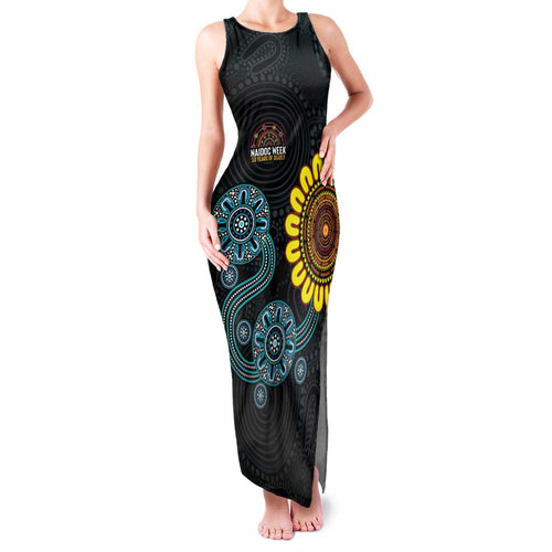 NAIDOC 50 Years of Deadly Family Matching Tank Maxi Dress and Hawaiian Shirt Sun Aboriginal Dot Art