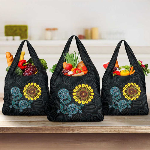 NAIDOC 50 Years of Deadly Grocery Bag Sun Aboriginal Dot Art