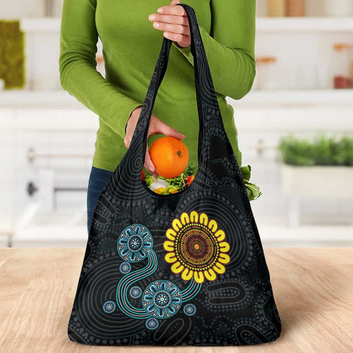 NAIDOC 50 Years of Deadly Grocery Bag Sun Aboriginal Dot Art