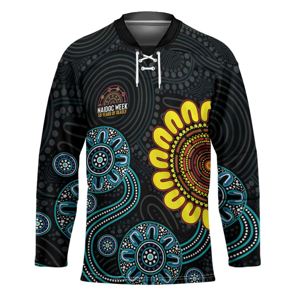 NAIDOC 50 Years of Deadly Hockey Jersey Sun Aboriginal Dot Art