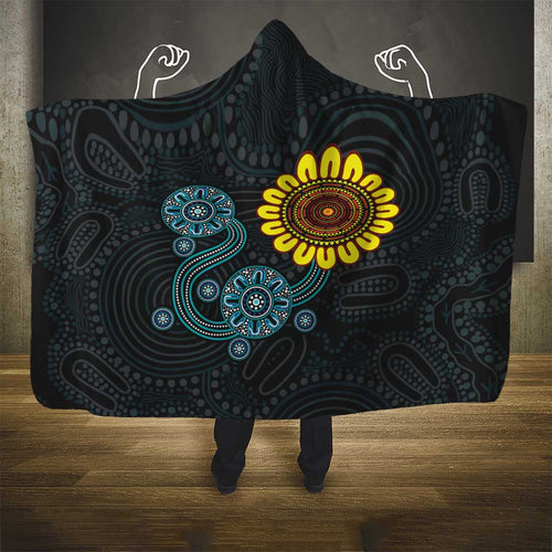 NAIDOC 50 Years of Deadly Hooded Blanket Sun Aboriginal Dot Art