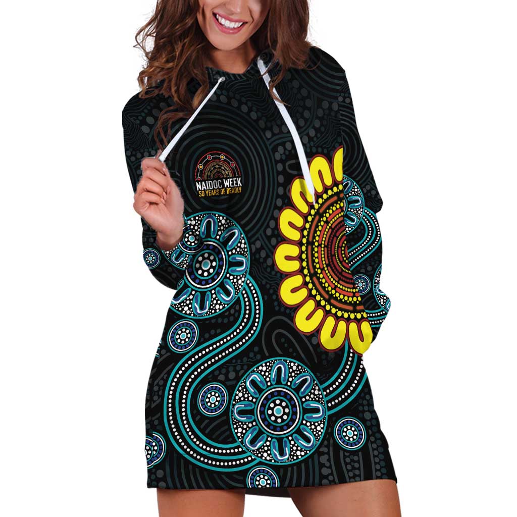 NAIDOC 50 Years of Deadly Hoodie Dress Sun Aboriginal Dot Art