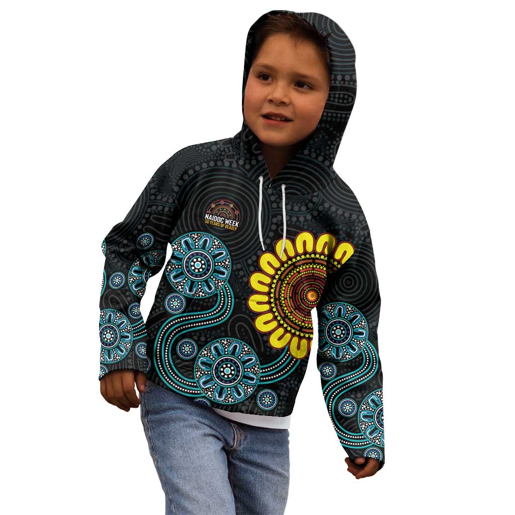 NAIDOC 50 Years of Deadly Kid Hoodie Sun Aboriginal Dot Art
