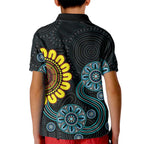NAIDOC 50 Years of Deadly Kid Polo Shirt Sun Aboriginal Dot Art