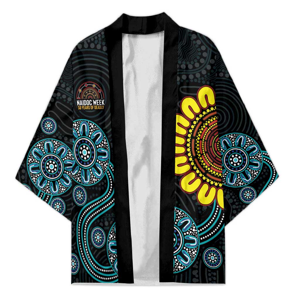 NAIDOC 50 Years of Deadly Kimono Sun Aboriginal Dot Art
